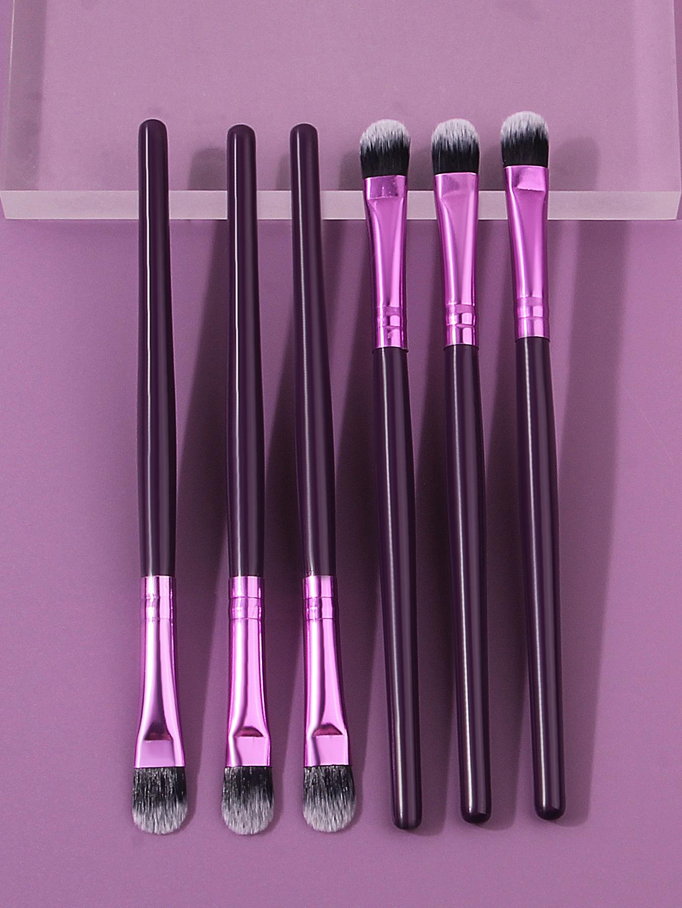 

6pcs Purple EyeMakeupBrush Set:Soft bristles for easy coloring,eyeshadow brush,concealerbrush,professional eyemakeup detailbrush фіолетовий