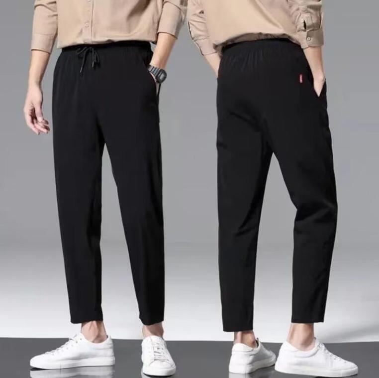 Summer Casual Pants for Men, A Slimming and Trendy Summer Thin Straight Leg 9-inch Sporty Quick-drying Men's Long Pants