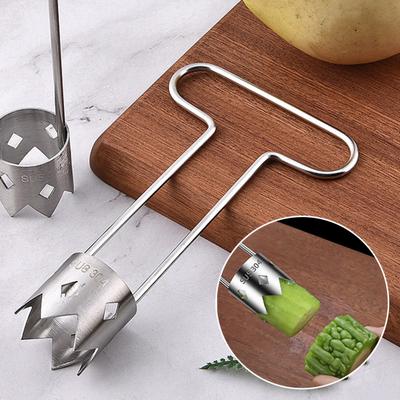 Yousheng Fruit & Vegetable Corer Bell Pepper Corer Serrated Blade Pears Pineapples Core Remover Stainless Steel Rust-Resistant Fruit Coring Tool