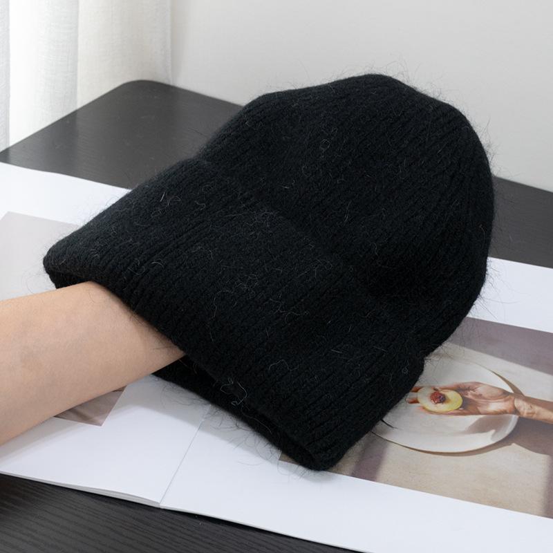 Korėjietiškos saldainių spalvos triušio kailio kepurė su gobtuvu, moteriška, šilta megzta kepurė, korėjietiška japoniška šalta kepurė Instagram virusinė tendencija