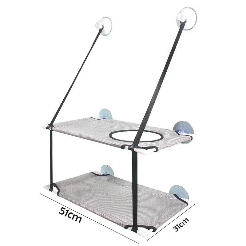 Cat Hammock Suction Cup Windowsill Cat Comfortable Hammocks Summer Breathable Mesh Single/Double Hanging Beds Pet Accessories