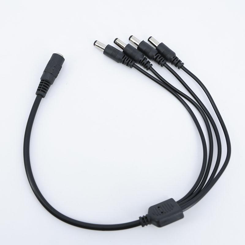 40cm Wire DC 12v 1 Female To 4 Way Male Plug DC Power Supply Cable Splitter Extend Adapter 5.5mmx 2.1mm Connector 12V-24V