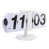 Flip Desk Clock Mechanical Battery Powered 12 Hours Quiet Automatic Page Turning Clock with Extended Rod for Living