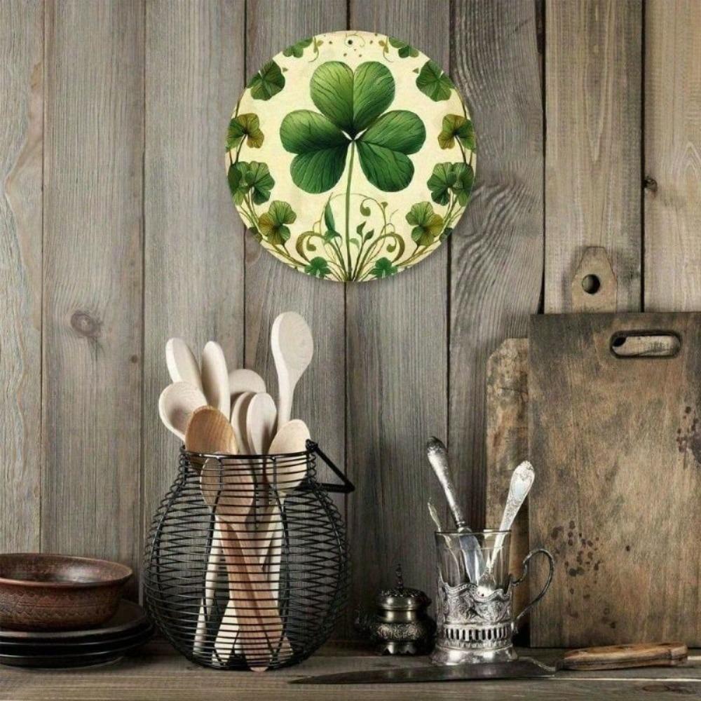 Metal Wall Art Clover 2D Glitter Saint Patrick Gift Home Decor