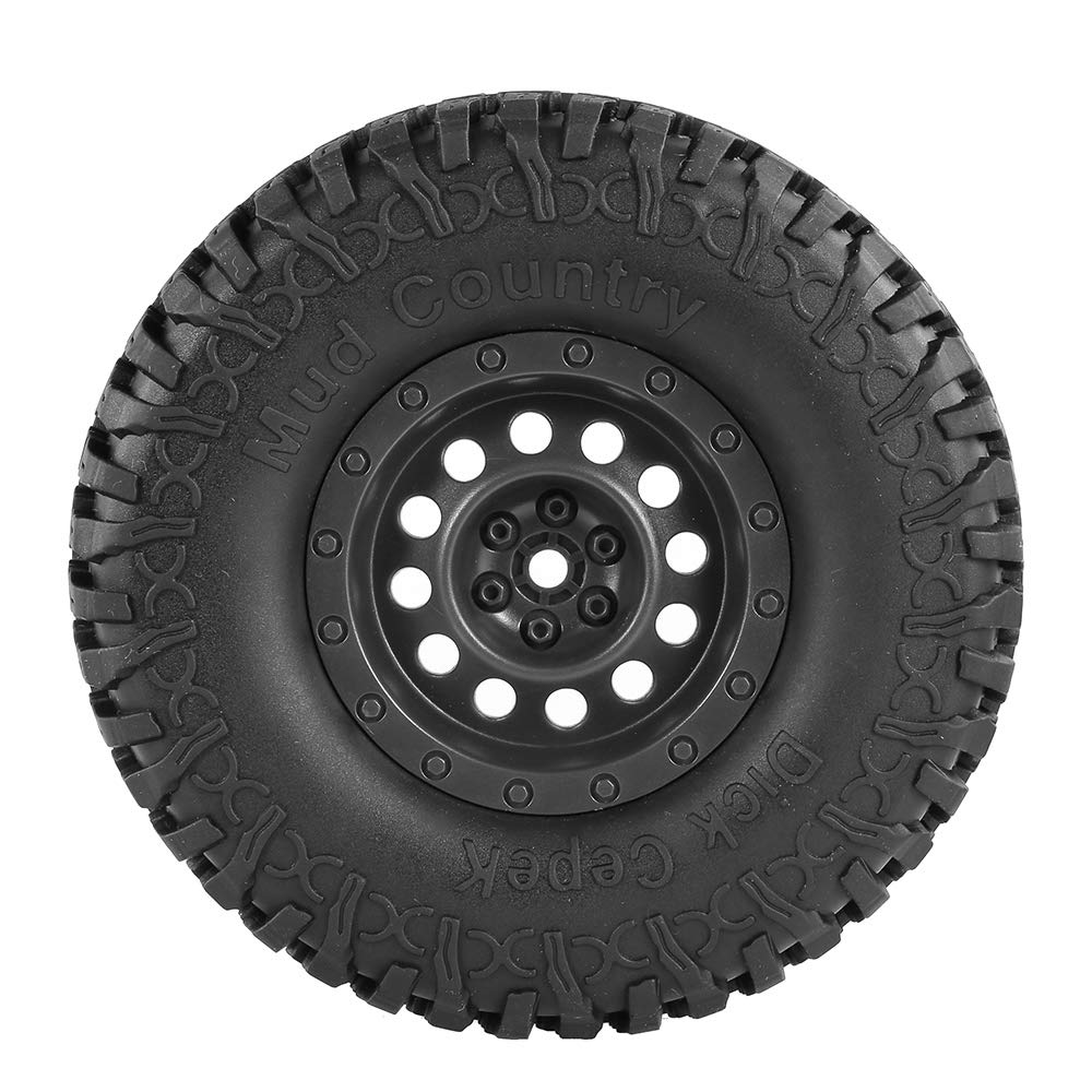 Goolsky 4x AUSTAR 100mm 1.9 inch Rim Rubber Tire Wheels for 1/10 RC Cars: Traxxas HSP Redcat RC4WD, Tamiya Axial SCX10 D90 HPI RC Rock Crawler