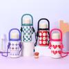 Cute Stainless Steel Insulated Water Bottle With Portable Handle Adjustable Strap For School Outdoor Activities Daily Use