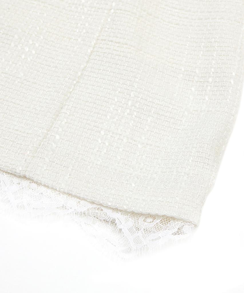 Yuhee Lace Tweed Mini Dress Ivory