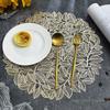 Leaf Hollowed Out PVC Placemats Household Light Luxury Anti Slip And Thermal Insulation Dining Table Decor Mat
