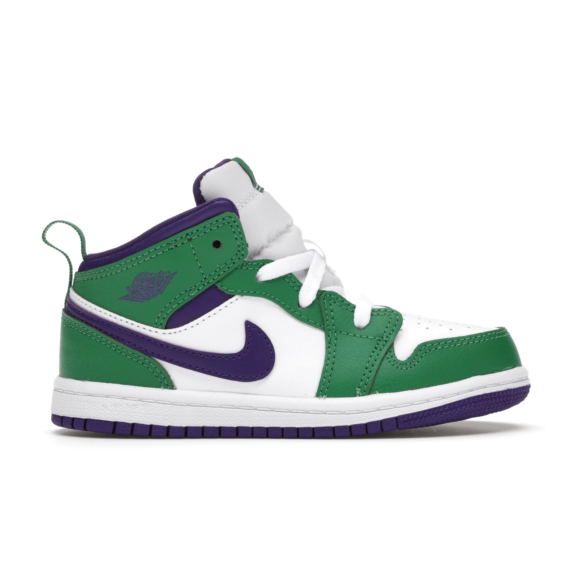 

Кроссовки Air Jordan 1 Mid TD Hulk Baby Green Aloe-Verde Court-Purple 640735-300