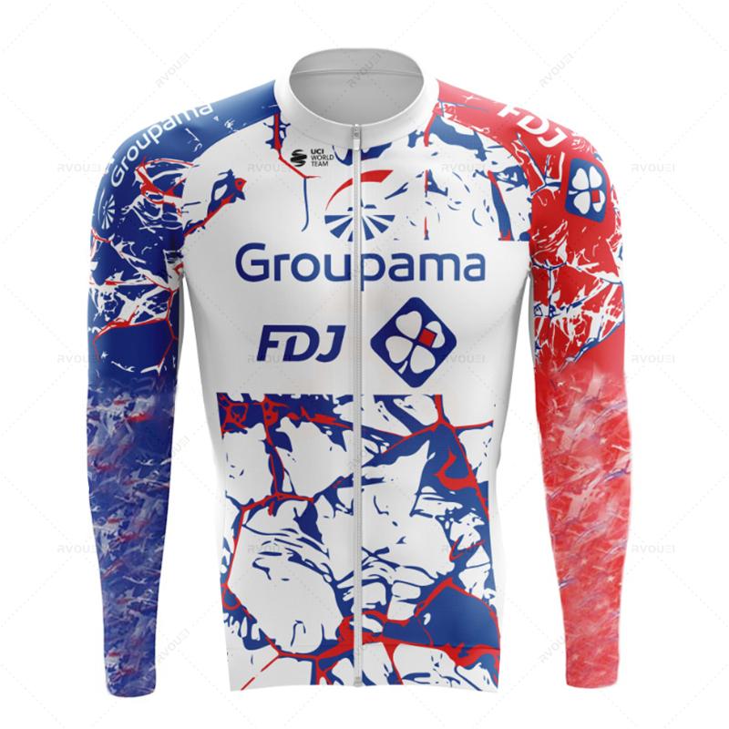 Fdj Pro 2023 Autumn Team Cycling Jersey 19D Bib Set MTB Uniform Bicycle Clothing Quick Dry Bike Clothes Mens Long Cycling Wear