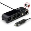 4-vägs 12V 24V Multi Socket Bilcigarettändare Splitter USB-laddaradapter