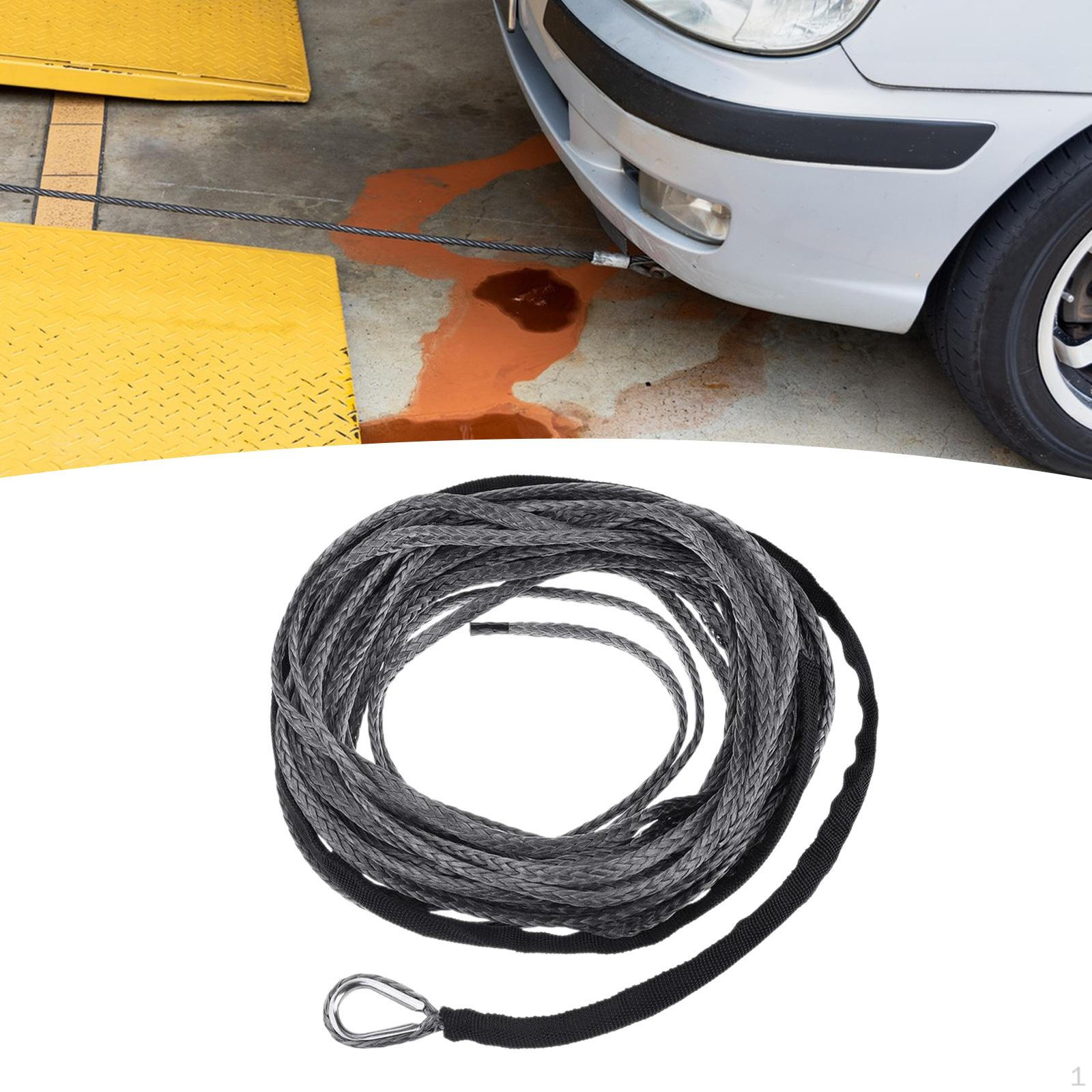 

Автомобильный буксировочный ремень, синтетический трос для лебедки 15 м * 6 мм с оболочкой для буксировки для грузовика, квадроцикла, бездорожья серый