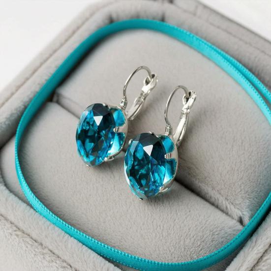Stylish Ear Accessories for Ladies 1 Pair Cubic Zirconia Drop Dangle Earrings Women, Faux Streamlined Jewelry Commuting Crystal Hoop Levelback