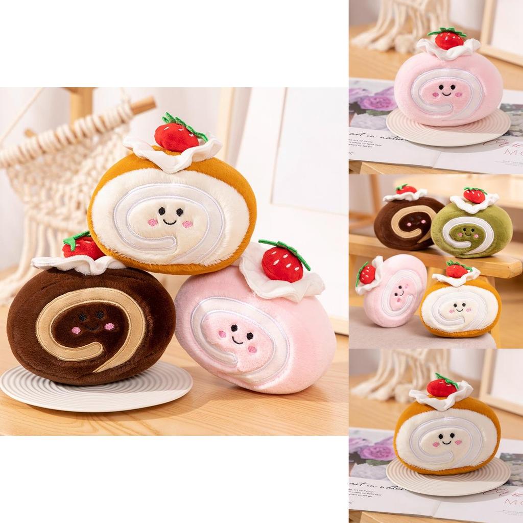Entzückendes Erdbeer-Biskuitrolle Plüschtier mit weicher Kurzplüsch-Füllung für Mädchen