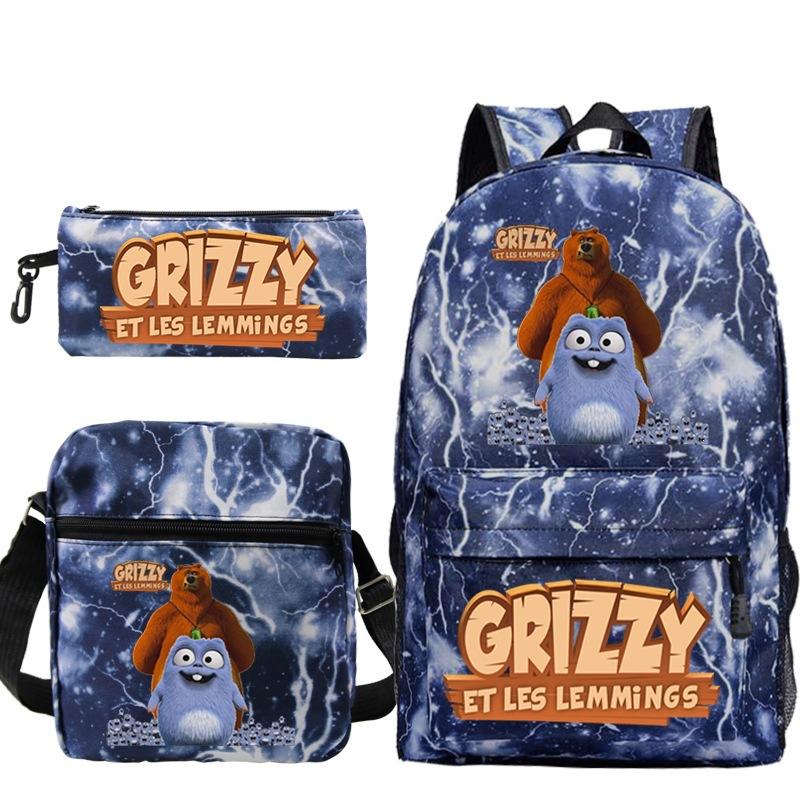 Schulrucksack mit großer Kapazität und Schultergurt; Schüler Drei-teiliges Federmäppchen-Set