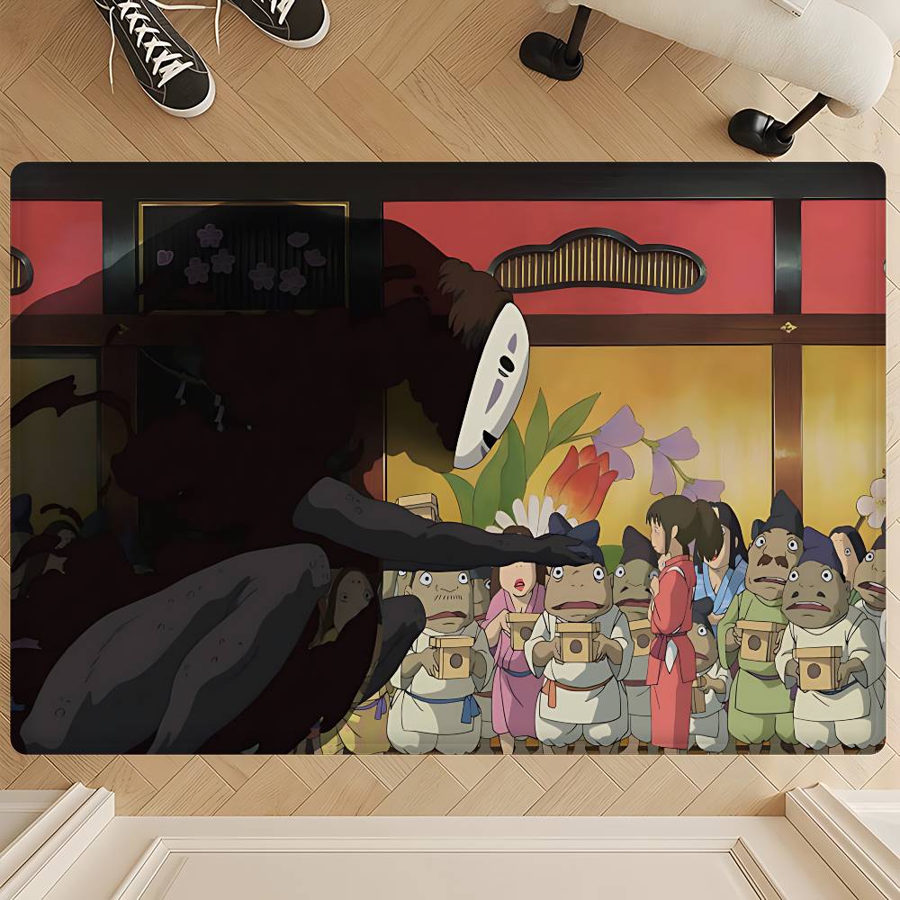 Tappetino Studio Ghibli No Face S-La Città Incantata Tappetino per Porta Decorazione Stanza Camera da Letto Balcone Tappetino Antiscivolo Tappetino per Ingresso Soggiorno Tappeto