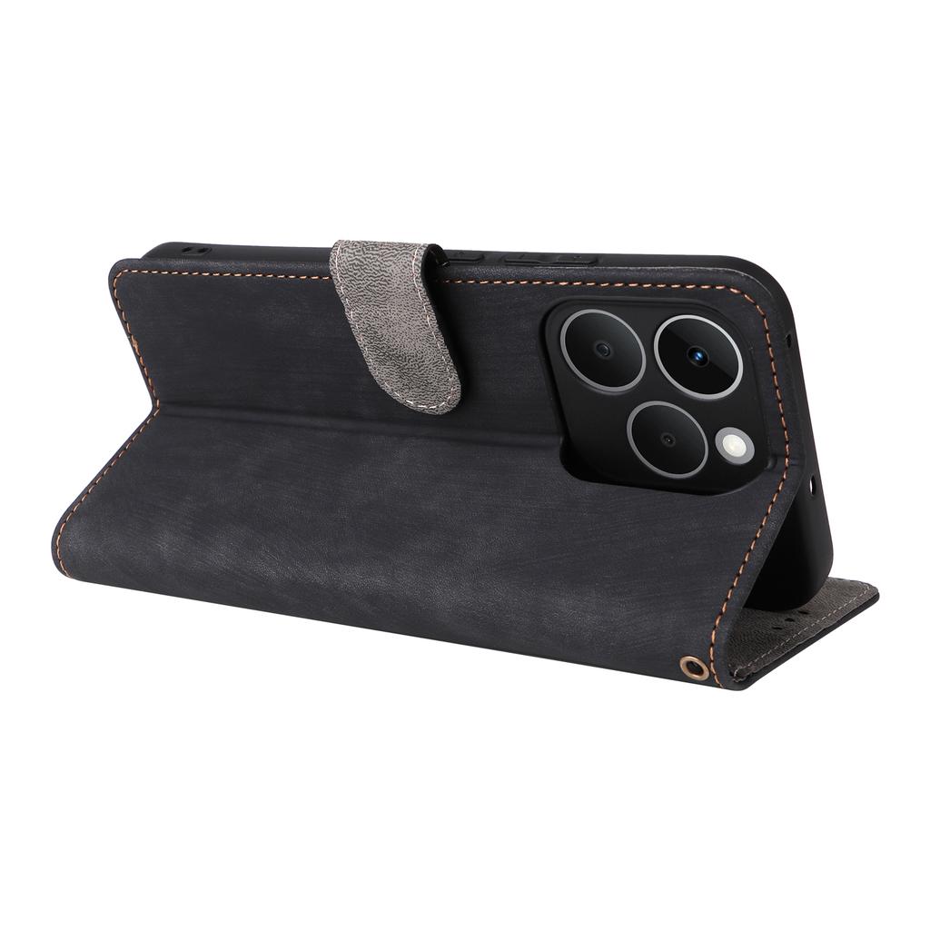 Pro Realme 15T 5G Pouzdro Peněženka RFID Blokování PU Kůže Kryt Telefonu Stojánek s Páskem