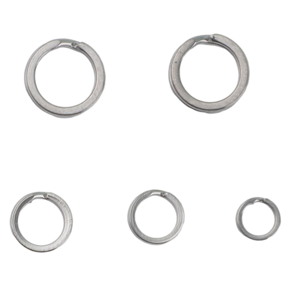 Stainless Steel Split Rings Fishing Double Loop Connectors Tackle Silver Swivel
