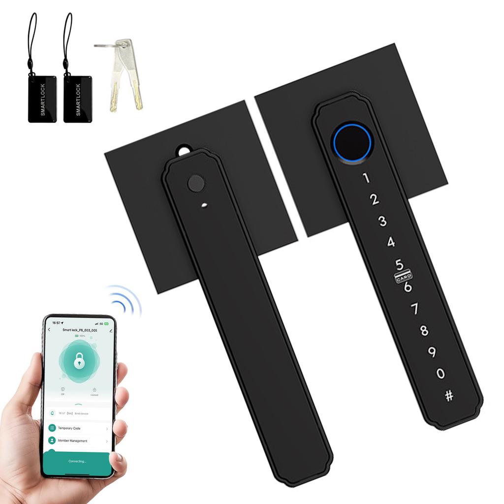 Smart Fingerprint   5 in 1 Keyless Entry Biometric Lock with APP Control Password Keypad IC Card Auto Lock for   Apartment