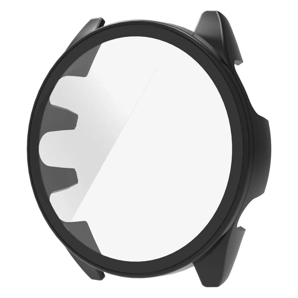 

Чехол для смарт-браслета в виде корпуса ПК для Garmin Forerunner165, ободок для часов, стеклянная пленка, защитные пленки из ПММА, чехол Forerunner 165, музыкальная рамка чёрный