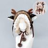 Lace Trim Deer Ear Hair Band Ribbon Lolita Headband Sweet Elk Print Hairband  Winter