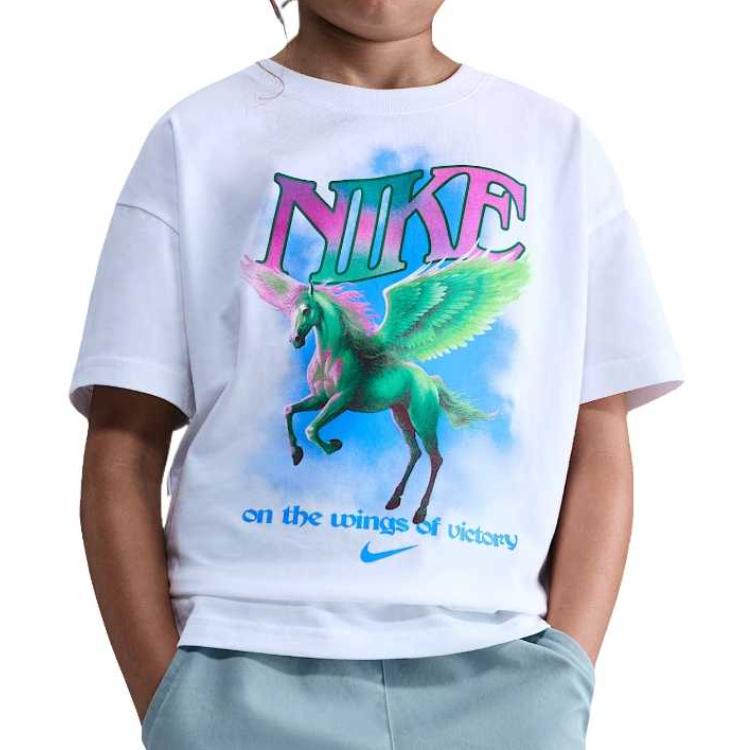 

Nike Sportswear Casual Simple Short Sleeve T-Shirt Kids Tops HV5725-100 L