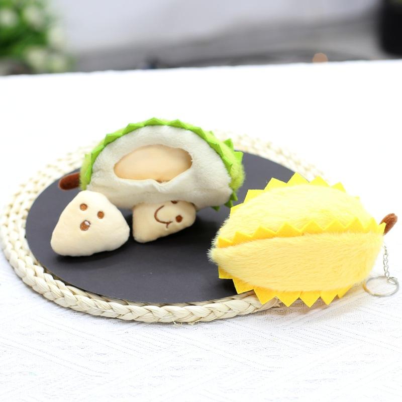 Duriandocka Plyschleksak Avstressningsdocka Kreativ Simulering Frukt Nyckelring