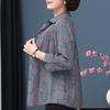 Plus Size XL-7XL Women's Elegant Blouses  Casual Loose Vintage Print Summer Long Sleeve Top Female Shirt