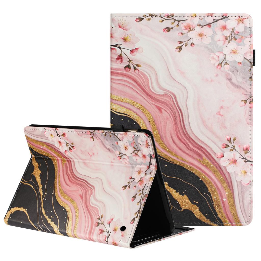 For Amazon Kindle Fire Max 11 2023 Tablet Case Litchi Texture Pattern Printing Leather Cover Auto Sleep/Wake with Card Holder