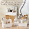 Extendable Mirror Cabinet Storage Box, Multi-Functional Cosmetic Storage Box, Adjustable Desktop Compartment Organizer.