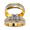 Elegant Geometric Quadruple Pave Diamond Couple Rings - Exquisite, Fashionable, Delicate Design