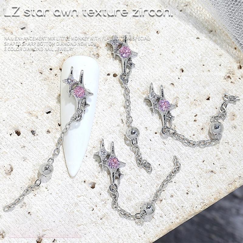 Nail Charms Exquisite 3D Accessories with Zircon DIY Nails Art Manicures for Salon or Home Use