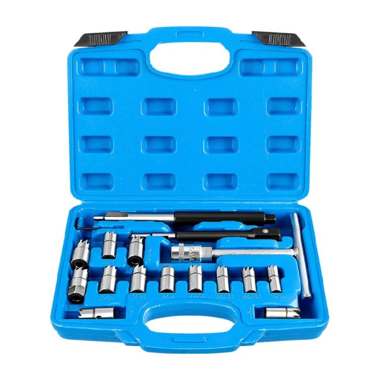 

Complete Valves Seat Repair Tool Set 17pcs Heavy Duty Automotive Maintenance Kit with Storage Box for Fuels Injectors 1