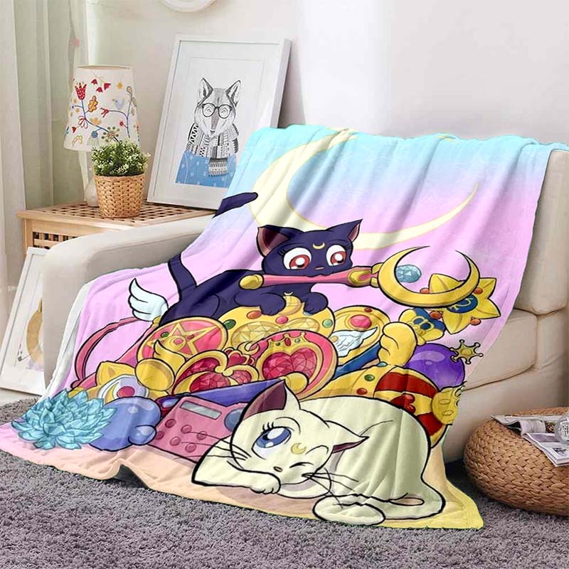 Various styles of Sailor Moon anime character blankets are suitable for use on beds, in bedrooms, on sofas, picnics, and other 1