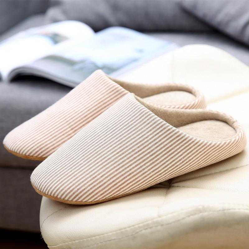 Classic Soft Sole Silent Japanese Couple Slippers - Anti-Slip for Wood Floors