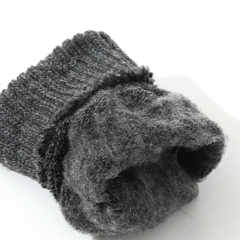 Men's Warm Wool Touch Screen Gloves – Double-layer Fleece-lined, Thickened, Cold-proof, Outdoor Cycling, Korean Style Knitted for Autumn/Winter