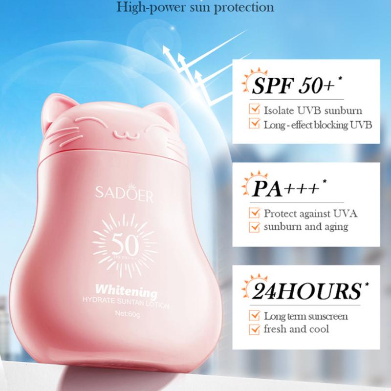 Aufhellende Feuchtigkeitsspendende Sonnencreme SADOER Beruhigende Isolierende Sonnencreme Sonnencreme