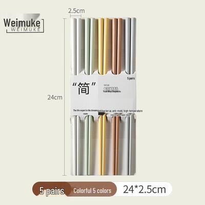 Weimuke Colorful Alloy Chopsticks - 5 Pairs