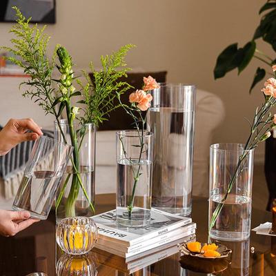 Transparent Acrylic Cylindrical Flower Vase