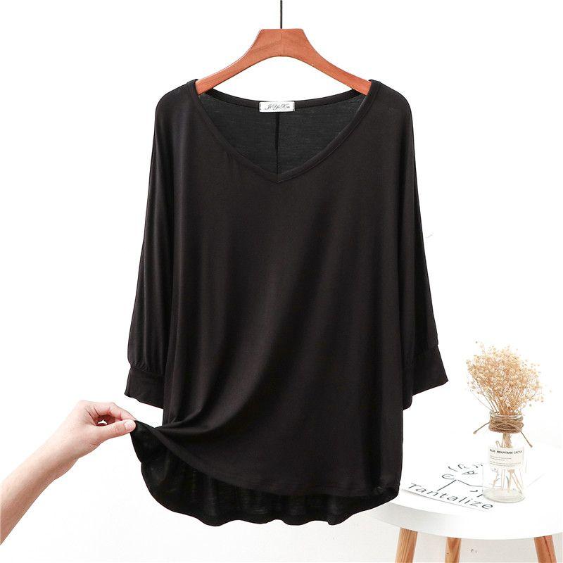 Spring and Summer Modal Loose Underlay Solid T Shirt Versatile Top