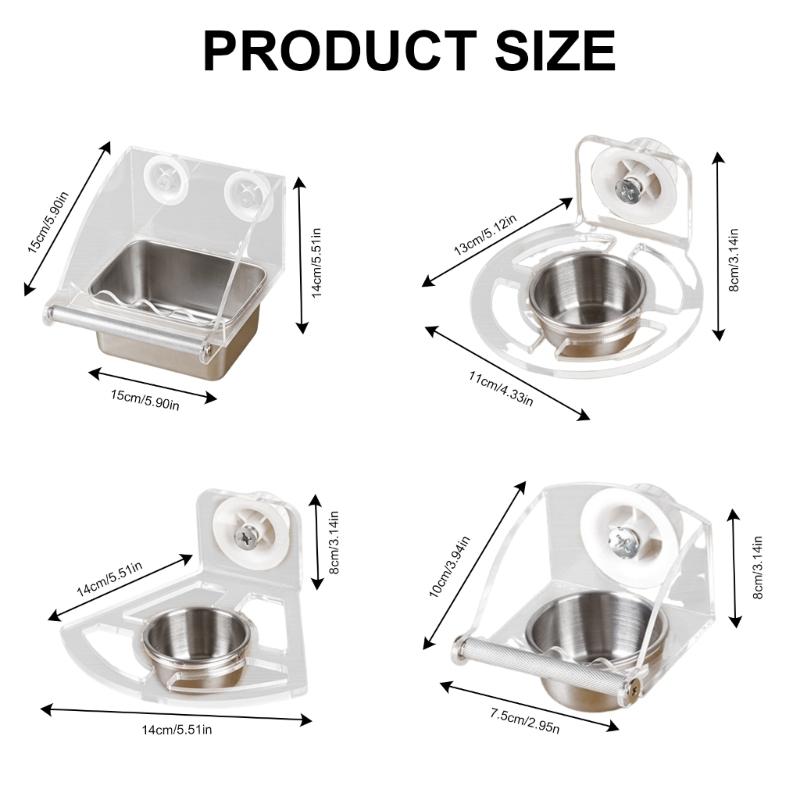 Bird Feeding Bowl Feeding Box Pet Parrots Cage Feeders Parrots Feeders Cage