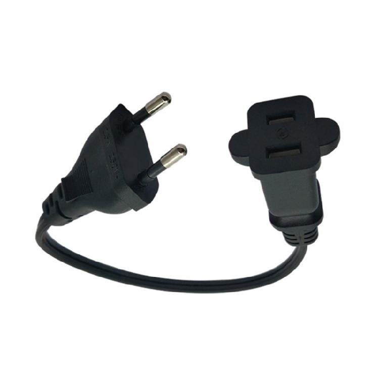 EU4.0mm to Nema 1-15R Conversion Cord EU Standard Male Plug to Female US Socket