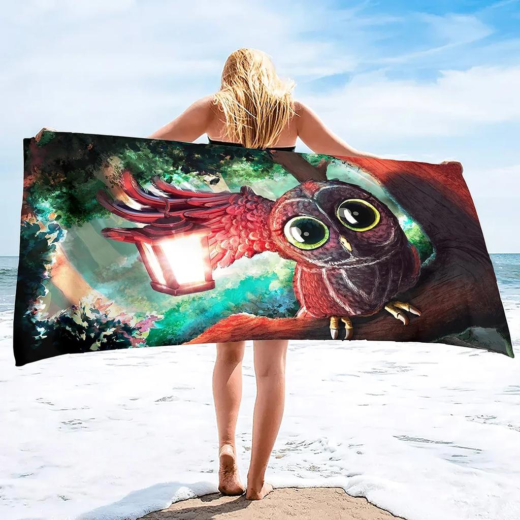Owl Beach Towels,Snowy Owl Adult Beach Towel Light Absorbent Blanket Towel,Soft Bath Towel,Suitable for Beach Swimming Pool
