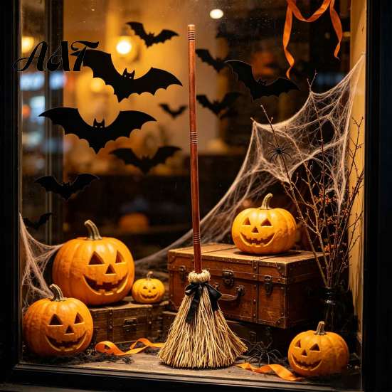 Decorazione Elettrica per Festa di Halloween, Giocattolo Scopa Elettrica, con Accessorio Oscillante Attivato al Tocco, Scopa da Strega in Paglia Retro, per Esposizione in Cortile Realistico