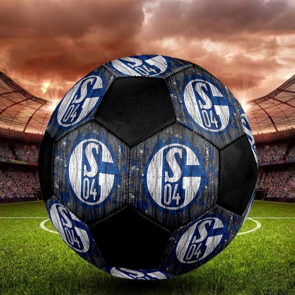 SIZE 5 FC Schalke 04 Soccer Ball Colorful All Ages Machine Stitched PVC Competition Ready Durable High-Bounce