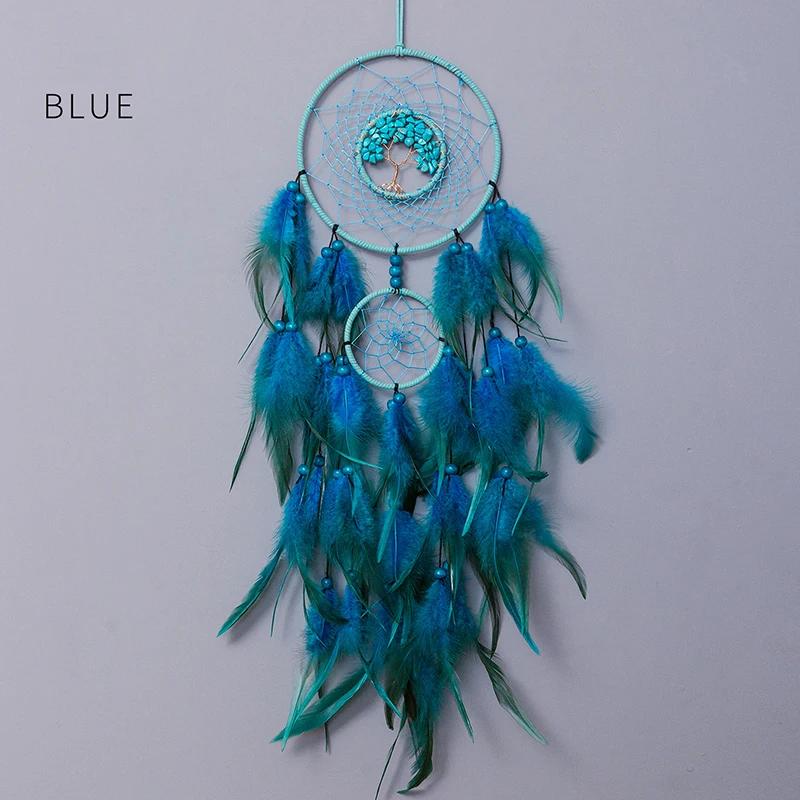 Dream Catcher Living Room Hanging Ornaments Crystal Tree of Life Hand-woven Wind Chimes Birthday Festival Gifts Home Decorations