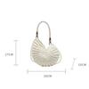 Muschelstrick-Häkel-Crossbody-Umhängetasche,Perlenketten-Handgeflochtene Damen-Schlingentasche,Elegante Zarte Niedliche Kompakte Geldbörse