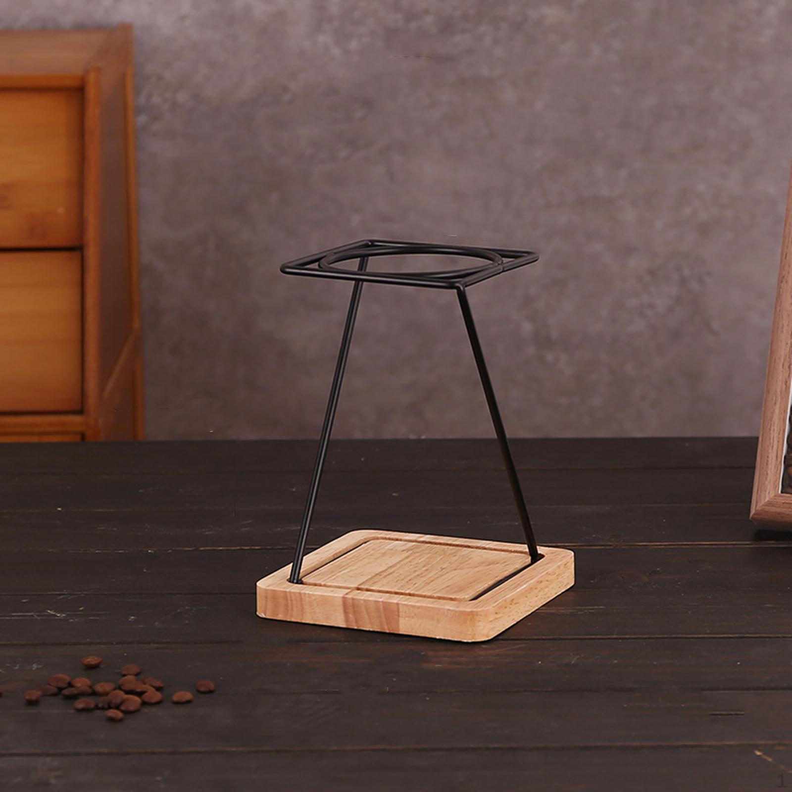 

Подставка для разлива Кофеварка для напитков Деревянное основание Железный каркас Станция Держатель фильтра Pillow Shape