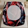 3D Fitted Sheets Set Red Flowers Blooming In the Rainy Night Pattern Cute Bedding Set Printed Customized For Girls Kids Decorate