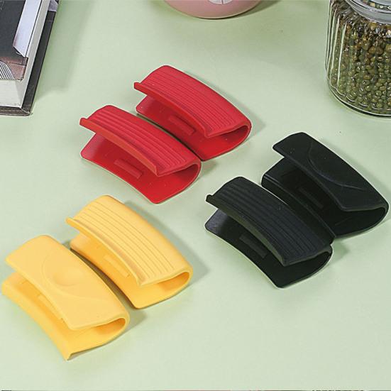 1 pár silikonových držadel pro asistenci Horké rukojeti pánve Protiskluzové žáruvzdorné rukávy na rukojeti hrnců pro smaltované pánve litinové pánve